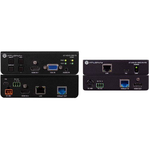 4K-HDVS-EXT Видео удлинитель/репитер ATLONA 4K HDMI/VGA over HDBaseT 3x1 Switch Extender Kit (328')