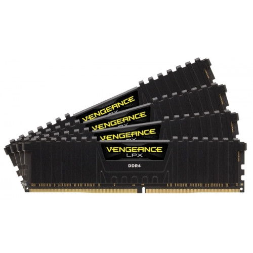 Оперативна пам'ять Corsair Vengeance LPX DDR4 64GB Kit (4x 16GB) 2400MHz CL16 Black (CMK64GX4M4A2400C16)