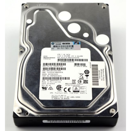 739333-004 Жорсткий диск HP 4TB 6G 7.2K 3.5" SATA 801888-B21 / 801925-001 / 696603-004 / MB4000GDUPB / MB4000GCWDC