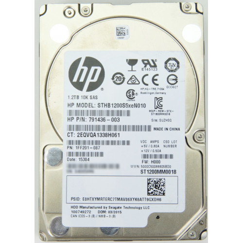 791436-003 Жорсткий диск HP 1.2TB 6G SAS 10K 2.5" 874239-002/1FF201-087/STHB1200S5xeN010
