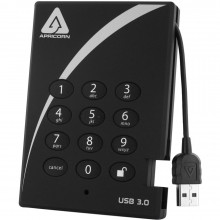 A25-3PL256-500 Жорсткий диск Apricorn 500GB Aegis Padlock Encrypted USB 3.0 с PIN-доступом