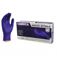 Перчатки нитриловые защитные медицинские AMMEX, XL (10-11р) цвет индиго, 100 шт. (AINPF48100-BX)