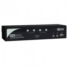 B006-VUA4-K-R KVM переключатель Tripp Lite 4-Port KVM Switch with Audio 2-Port USB2.0 Hub and Cables