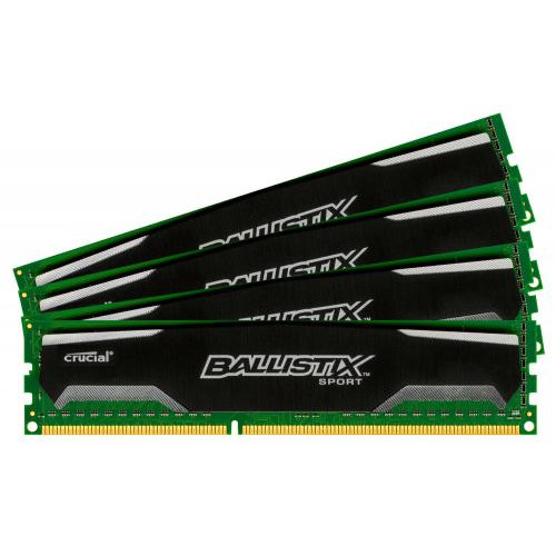 Оперативна пам'ять CRUCIAL Ballistix Sport DDR3, 32GB (4x 8GB) 1600MHz, CL9 (BLS4CP8G3D1609DS1S00)