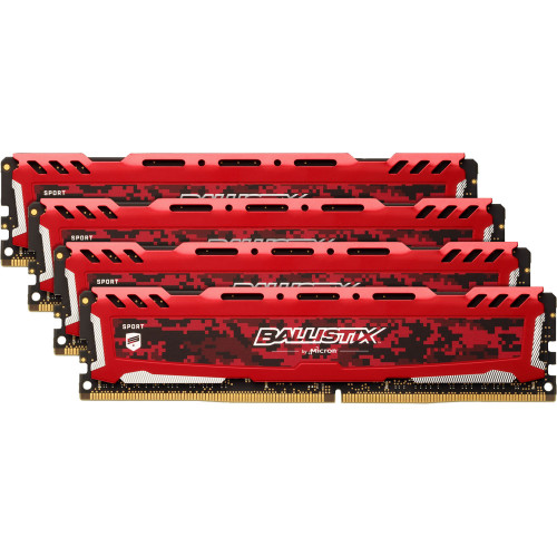 BLS4K16G4D30AESE Оперативна пам'ять CRUCIAL Ballistix 64GB Sport LT Series DDR4 3000MHz DR UDIMM Kit (4 x 16GB, Red)