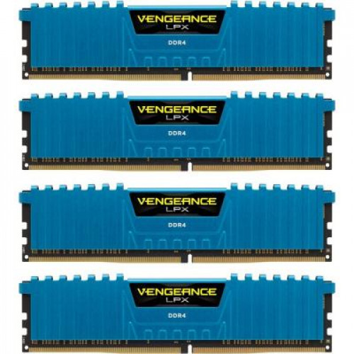 Оперативна пам'ять Corsair Vengeance LPX 16GB (4x4GB) DDR4 2666MHz C16 Kit - Blue (CMK16GX4M4A2666C16B)