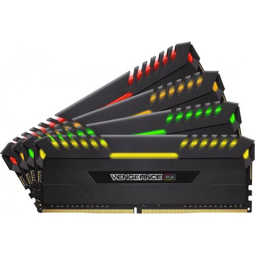 Оперативна пам'ять Corsair Vengeance RGB, DDR4 32GB, 4x8GB, 2666MHz, CL16 (CMR32GX4M4A2666C16)