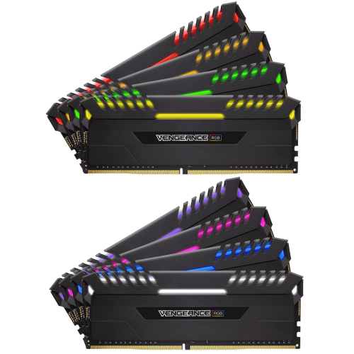 Оперативна пам'ять Corsair Vengeance RGB, DDR4 64GB (8x 8GB) 2666MHz, CL16 (CMR64GX4M8A2666C16)
