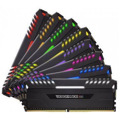 Оперативна пам'ять Corsair Vengeance RGB DDR4 64GB (8x 8GB) 3200MHz, CL16 (CMR64GX4M8C3200C16)