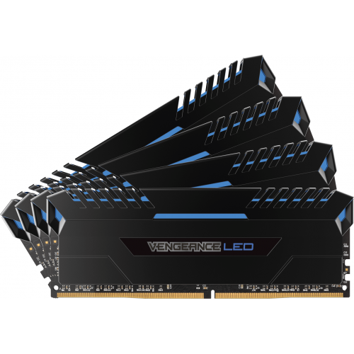 Оперативна пам'ять Corsair Vengeance LED DDR4 32GB (4x 8GB)3000MHz CL16 Blue (CMU32GX4M4C3000C16B)