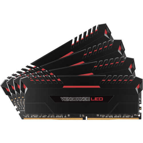 Оперативна пам'ять Corsair Vengeance LED DDR4 32GB (4x 8GB) 3000MHz CL16 Red (CMU32GX4M4C3000C16R)