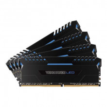 Оперативна пам'ять Corsair Vengeance LED DDR4 64GB (4x 16GB) 2666MHz, CL16, Blue (CMU64GX4M4A2666C16B)