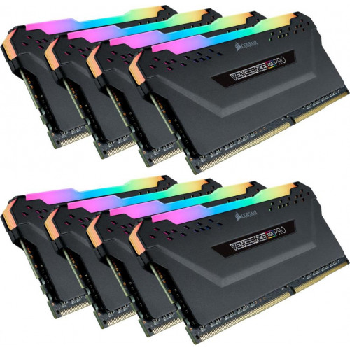 Оперативна пам'ять Corsair Vengeance RGB PRO, DDR4, 256 GB, 3200MHz, CL16 (CMW256GX4M8E3200C16)