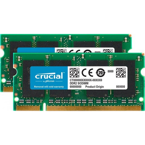 CT2K2G2S800M Оперативна пам'ять Crucial 4GB Kit (2 x 2GB) DDR2-800MHz SO-DIMM for Mac