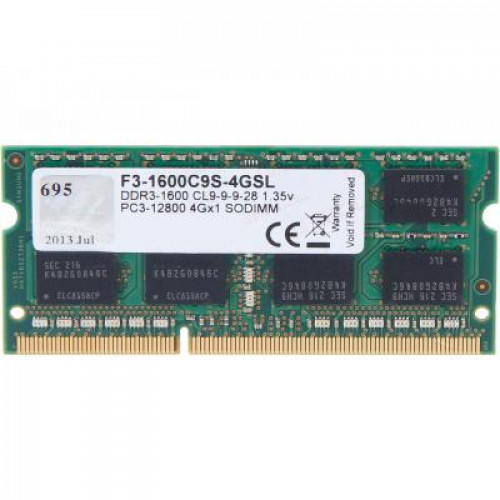 F3-1600C9S-4GSL Оперативна пам'ять G.Skill 4GB DDR3 1600 MHz SO-DIMM Standard