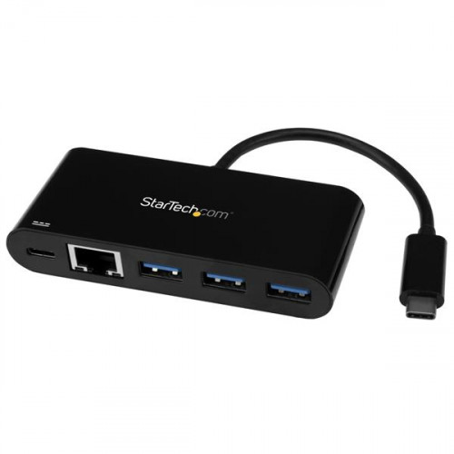 HB30C3AGEPD USB-концентратор (хаб) StarTech 3-Port USB-C Hub with Gigabit Ethernet and Power Delivery - USB-C to 3x USB-A - USB 3.0 Hub