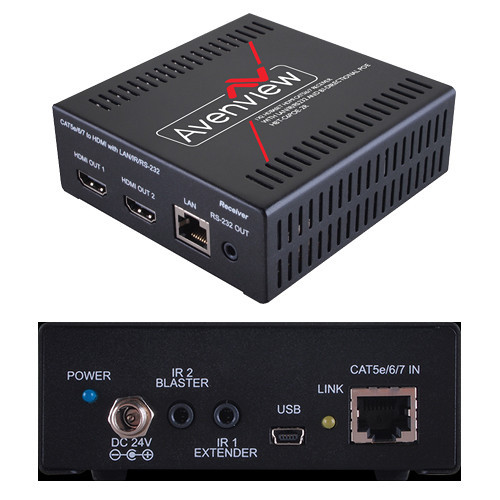 HBT-C6POE-2R приемник видеосигнала AVENVIEW HDBaseT PoE Cat5/6/7 Receiver with Two HDMI Outputs