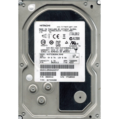 HUS723020ALS640 0B26312 Жорсткий диск Hitachi (HGST) Ultrastar 7K3000 2TB 3.5'' SAS 6Gb/s HUS723020ALS640 0B26312 Жорсткий диск Hitachi (HGST) Ultrastar 7K3000 2TB 3.5'' SAS 6Gb/s