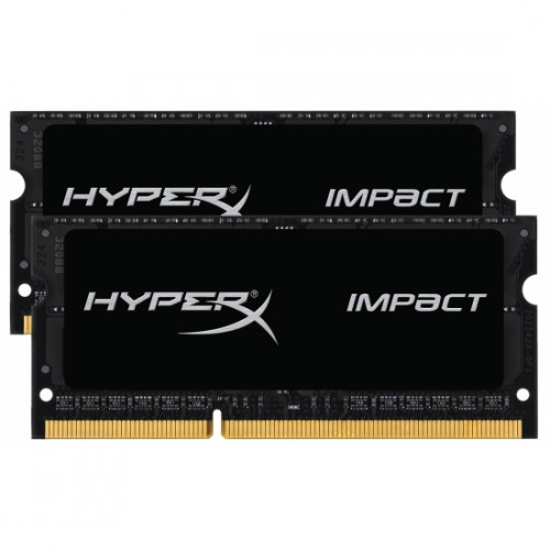 Оперативна пам'ять Kingston HyperX 8GB 1600MHz DDR3L CL9 SO-DIMM (Kit of 2) 1.35V Impact Black (HX316LS9IBK2/8)