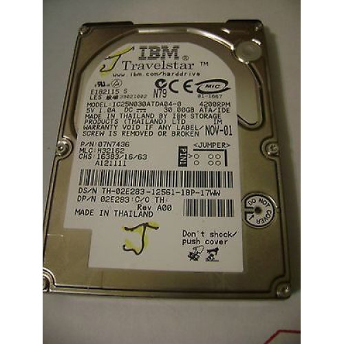 IC25N030ATD04-0 Жорсткий диск IBM Lenovo 30GB 4200RPM IDE 2.5" Laptop IC25N030ATD04-0 Жорсткий диск IBM Lenovo 30GB 4200RPM IDE 2.5" Laptop