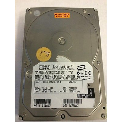 IC35L060AVER07-0 Жорсткий диск IBM Lenovo Deskstar 60GXP 60GB 7200RPM ATA-100 2MB Cache 3.5"