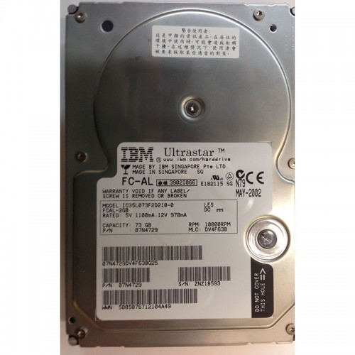 IC35L073F2D210-0 Жорсткий диск IBM Lenovo Ultrastar 73LZX 73GB 10000RPM Fibre Channel 3.5" IC35L073F2D210-0 Жорсткий диск IBM Lenovo Ultrastar 73LZX 73GB 10000RPM Fibre Channel 3.5"