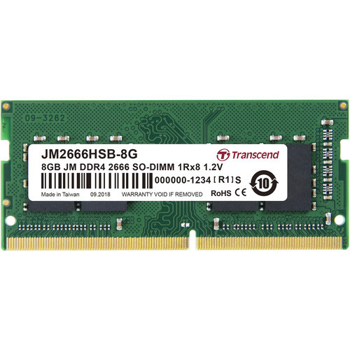 Оперативна пам'ять Transcend SO-DIMM DDR4 8GB, 2400MHz (JM2666HSB-8G)