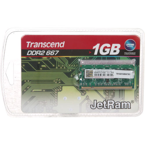 Оперативна пам'ять Transcend JetRam 1GB 667MHz DDR2 CL5 SO-DIMM (JM667QSU-1G)