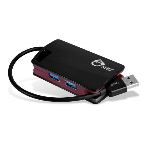 JU-H30312-S1 Концентратор SIIG SuperSpeed USB 3.0 LAN Hub Red- Type-C Ready