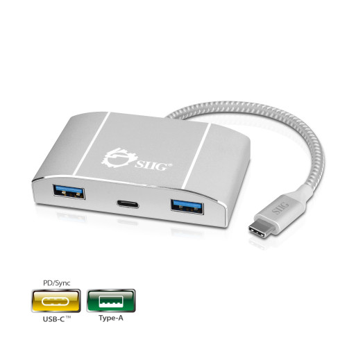 JU-H30C11-S1 Концентратор SIIG USB-C to 4-Port USB 3.0 Hub with PD Charging - 3A/1C