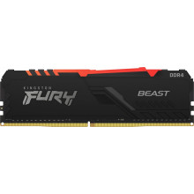 Оперативна пам'ять Kingston Fury Beast RGB, DDR4, 8 GB, 2666MHz, CL16 (KF426C16BBA/8)