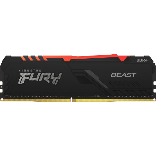 Оперативна пам'ять Kingston Fury Beast RGB, DDR4, 8 GB, 2666MHz, CL16 (KF426C16BBA/8)