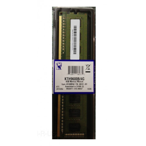 KTH9600B/4G Оперативна пам'ять Kingston 4GB DDR3-1333MHz non-ECC Unbuffered CL9 DIMM 