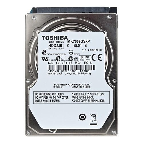(MK7559GSXP, HDD2J51) Жорсткий диск Toshiba 750GB 2.5'' 5400 RPM SATA