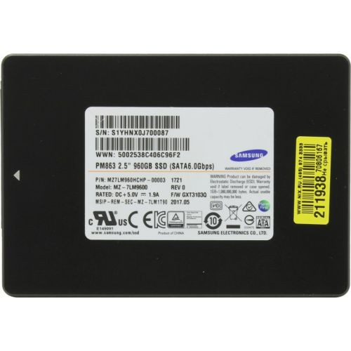 MZ7LM960HCHP SSD Накопичувач Samsung PM863 [OEM] 960GB 2.5" SATA
