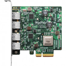 ROCKETU 1344A Контролер HighPoint RocketU 1344A 4-Port USB 3.1 Gen 2 PCIe 3.0 x4 HBA Controller Card