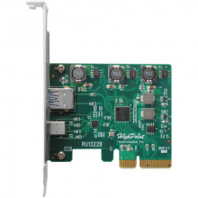 RU1322B Контролер HighPoint RocketU 1322B 2-Port (Usb-C Usb-A) Usb 3.1 Gen 2 Pcie Controller Card