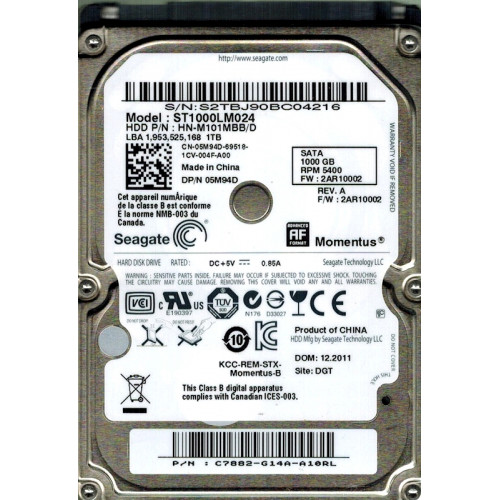 ST1000LM024 Жорсткий диск Seagate Samsung Spinpoint M8 1TB, SATA 3Gb/s