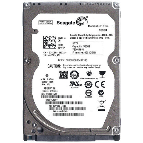 ST320LT007 Жорсткий диск Seagate Momentus Thin 320GB 7200rpm, SATA 3Gb/s