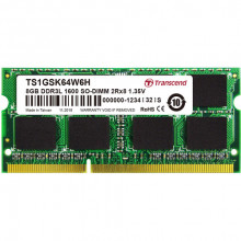 Оперативна пам'ять Transcend 8GB 1600MHz DDR3L CL11 SO-DIMM (TS1GSK64W6H)