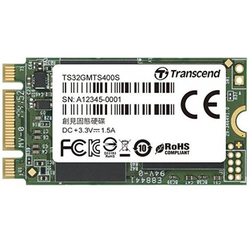 SSD Накопичувач Transcend MTS400 32GB M.2 2242 SATA3 (TS32GMTS400S)