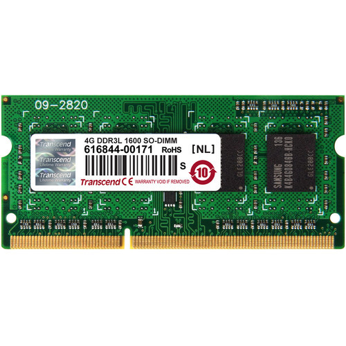 Оперативна пам'ять Transcend 4GB 1600MHz DDR3L CL11 SO-DIMM (TS512MSK64W6H)