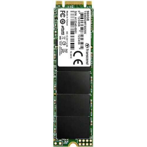 TS960GMTS820S SSD Накопичувач Transcend 960Gb, M.2 2280 Ssd, Sata3 B+M Key, Tlc