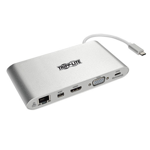 U442-DOCK1 Док-станция Tripp Lite USB-C w/HDMI, VGA, mDP, USB-A, Gb Ethernet, SD, Thunderbolt 3 Compatible, 4K 30 Hz
