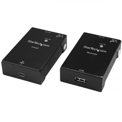 USB2001EXTV USB 2.0 удлинитель StarTech 1-Port USB 2.0-Over-Cat5-or-Cat6 Extender Kit - 165 ft. (50 m)