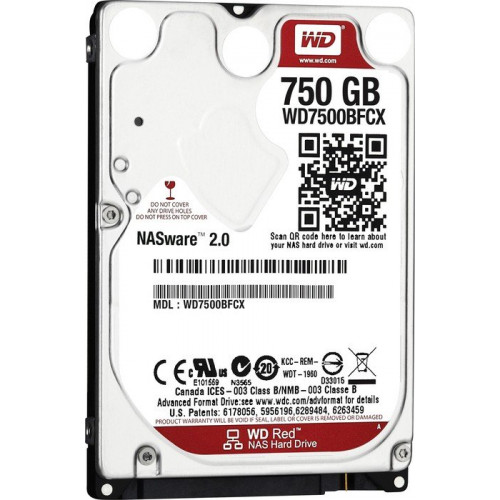 WD7500BFCX Жорсткий диск Western Digital WD Red 750GB, 2.5", SATA 6Gb/s
