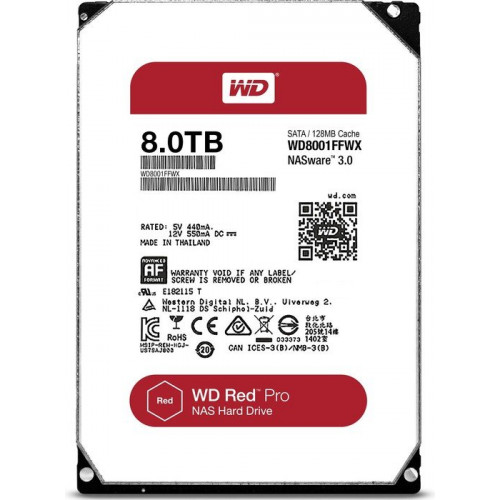 WD8001FFWX Жорсткий диск Western Digital WD Red Pro 8TB, 3.5", SATA 6Gb/s