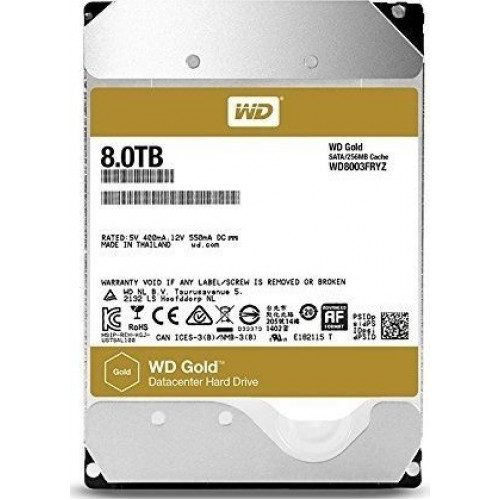 WD8003FRYZ Жорсткий диск Western Digital WD Gold 8TB, 256MB Cache, 3.5", 512e, SATA 6Gb/s