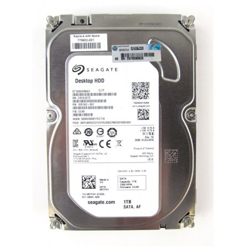 Жорсткий диск HP 1TB 7200rpm SATA 6G 3.5" 1ER162-501 779802-001