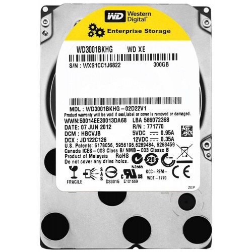 Жорсткий диск Western Digital XE Enterprise 300GB 2.5" SAS 6Gb/s WD3001BKHG